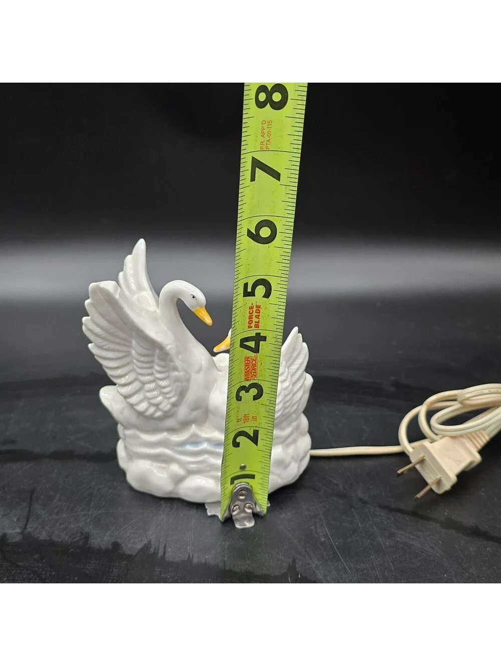 Vintage 1985 Lefton Porcelain Swan Night Light Lamp 04969 Japan Foil Sticker